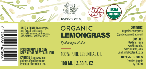 100ml lemongrass botanik oils